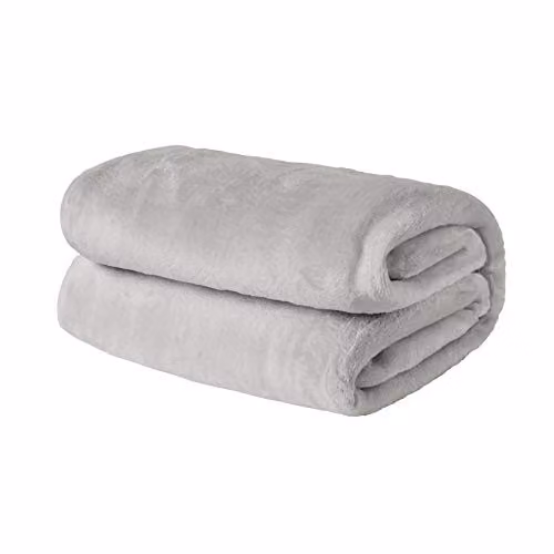 Brentfords Flannel Fleece Blanket in Grey/Silver, W/D/H: 150 x 200 cm – 1