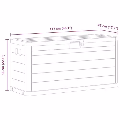vidaXL Modern Brown Plastic Garden Storage Box 280 L – 3