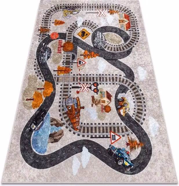 RugsX Junior Kids Motif Rug in Grey, W: 160 cm, L: 220 cm – 1