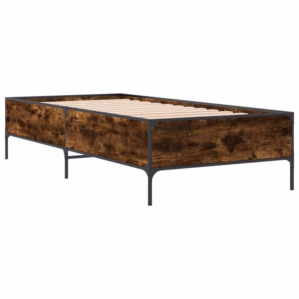 Berkfield Home Smoked Oak Small Single Bed Frame in Brown, W: 75 cm, L: 190 cm – 3