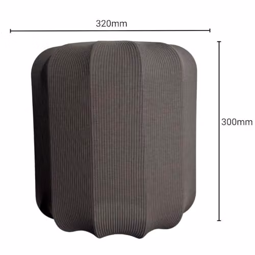 CGC Lighting Grey Cylinder Ribbed Stretch Cotton Fabric Lampshade – 4