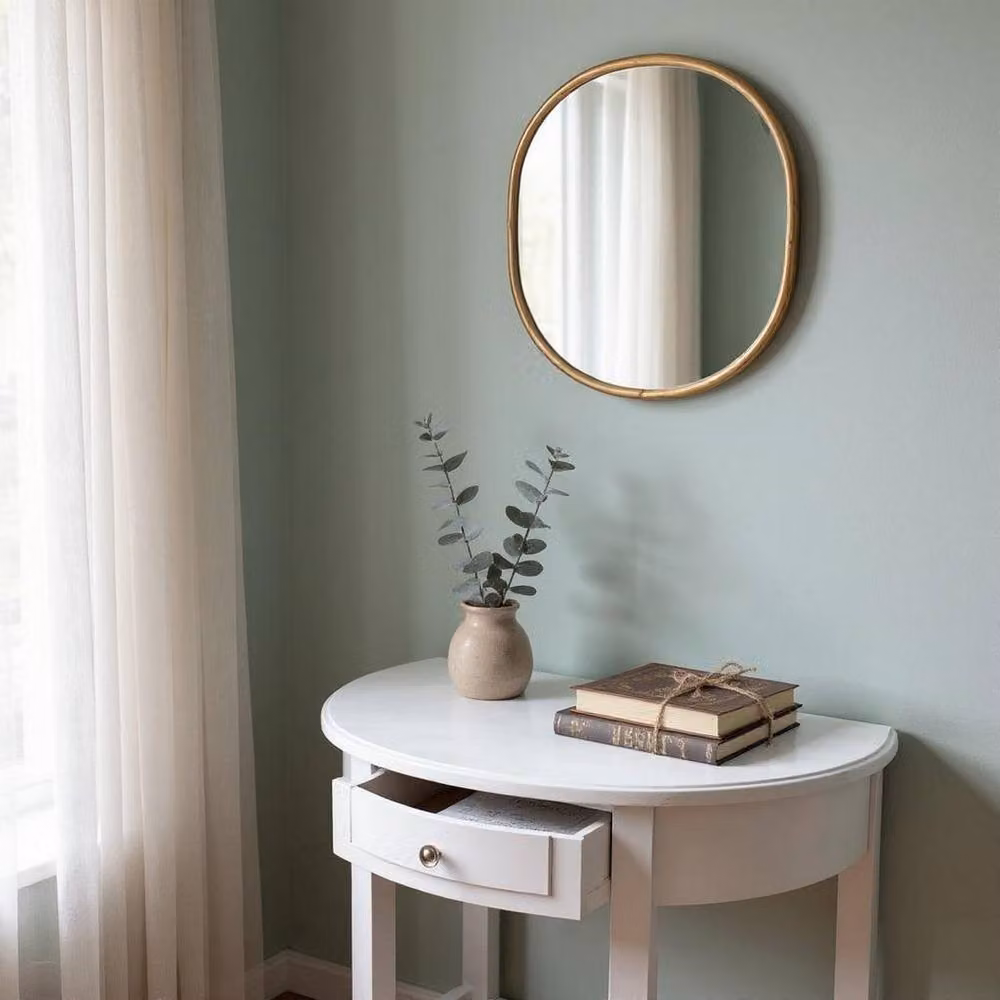 Minster Single Drawer Side Table in White, W80 x D35 x H80 cm – 4