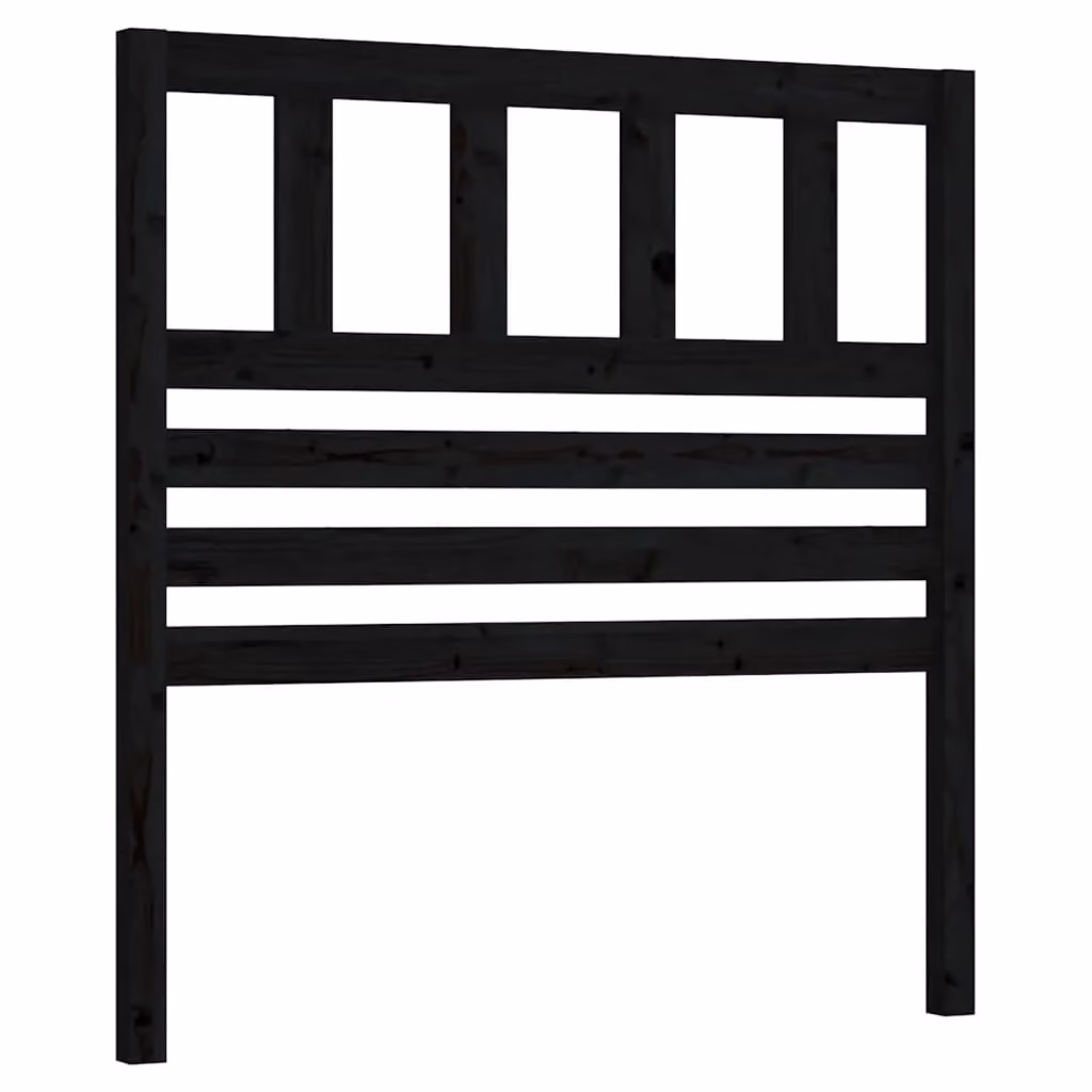 Berkfield Home Black Solid Pine Wood Bed Headboard, W/D/H: 96 x 4 x 100 cm – 2