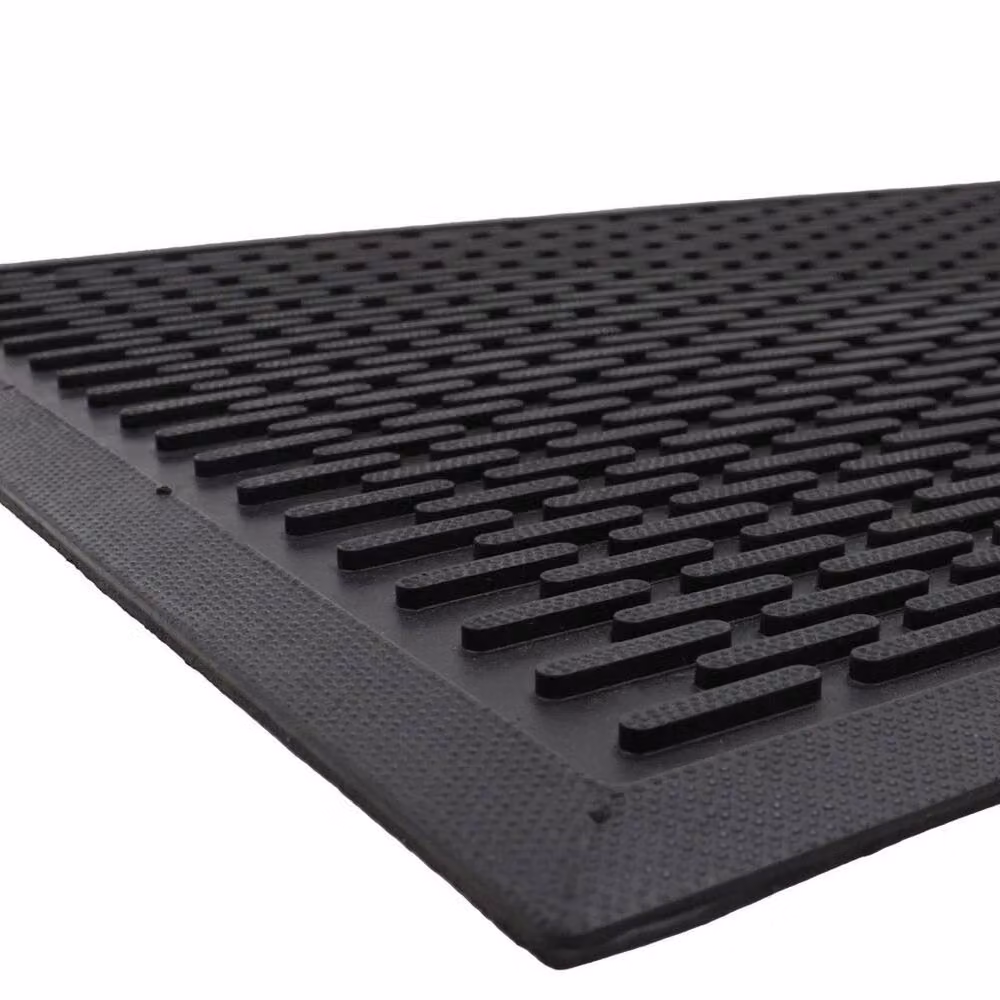EONLION Black Weatherproof Rubber Outdoor Scraper Doormat, W: 60 cm, D: 90 cm – 2