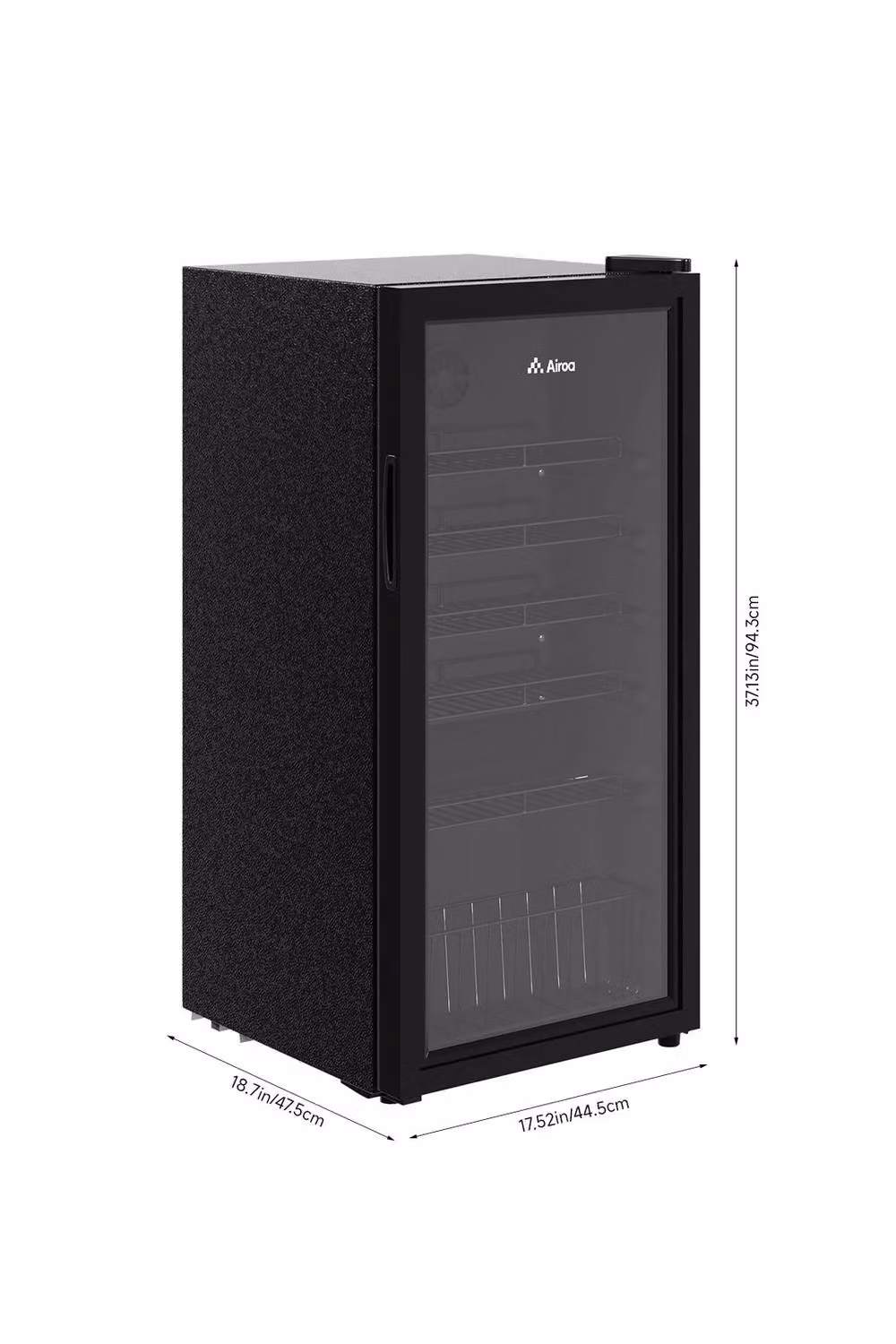 Living and Home Freestanding Compact Refrigerator with Glass Door and LED Interior Light in Black – 7