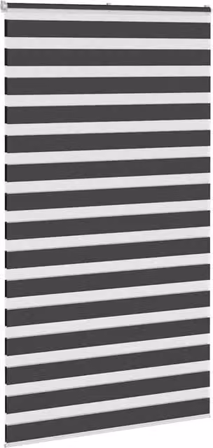 Berkfield Home Elegant Zebra Blind in Black Polyester, W: 125 cm, H: 200 cm – 1