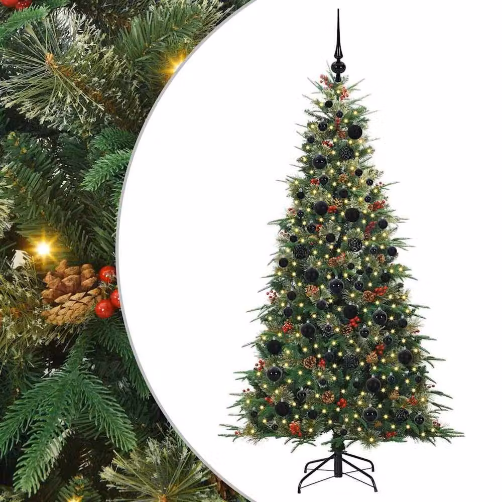Berkfield Home Artificial Hinged Christmas Tree in Green, Height: 180 cm – 2
