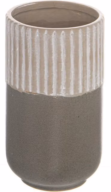 KDMK Mason Collection Ceramic Straight Tabletop Vase in Grey