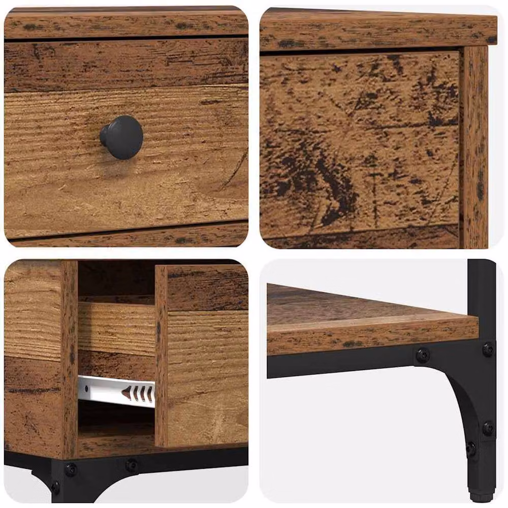 Berkfield Home Rustic Brown Wood Console Table, W/D/H: 75 x 34.5 x 75 cm – 5
