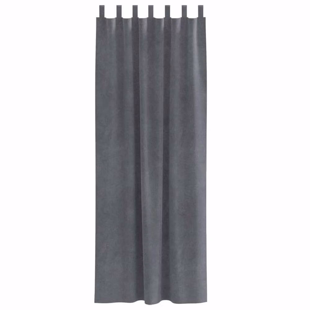 Berkfield Home Blackout Velvet Curtains with Hanging Loops, 2 Pack, Super Light Grey – 3