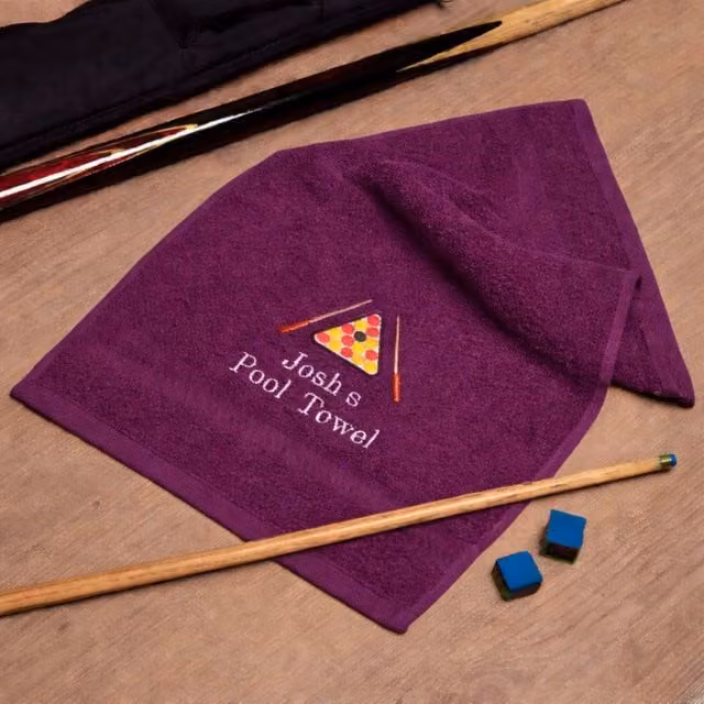 Duncan Stewart Personalised Pool Player Towel in Purple