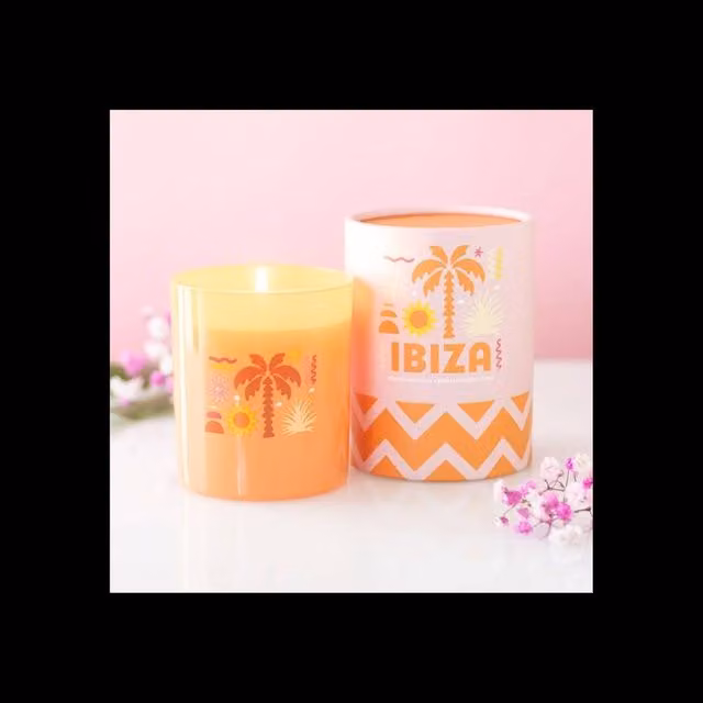 KDMD Ibiza Sunrise Apricot Neroli Scented Candle, Orange, 28 Hour Burn Time