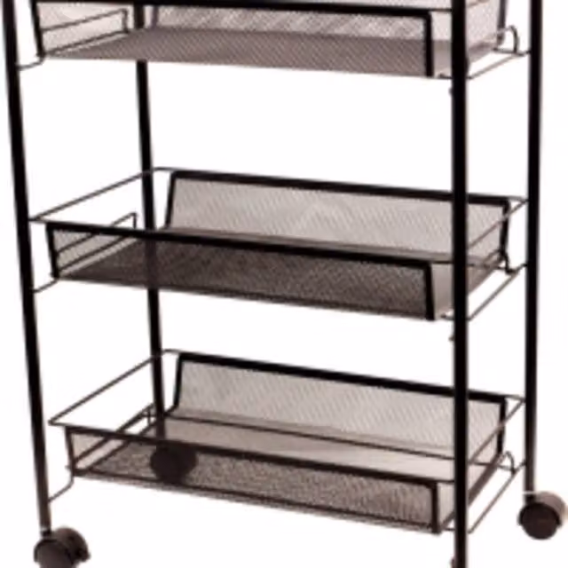St Helens Home & Garden Three Tier Metal Storage Trolley in Matt Black – 4