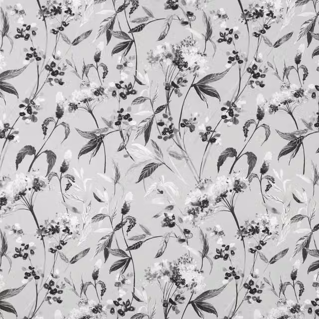 Linda Barker Home Yarrows Fabric in Grey and Black