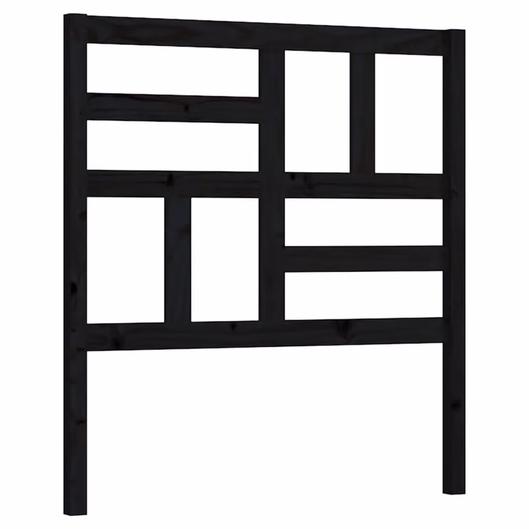 Berkfield Home Black Rustic Solid Pine Wood Bed Headboard W/D/H: 81 x 4 x 104 cm