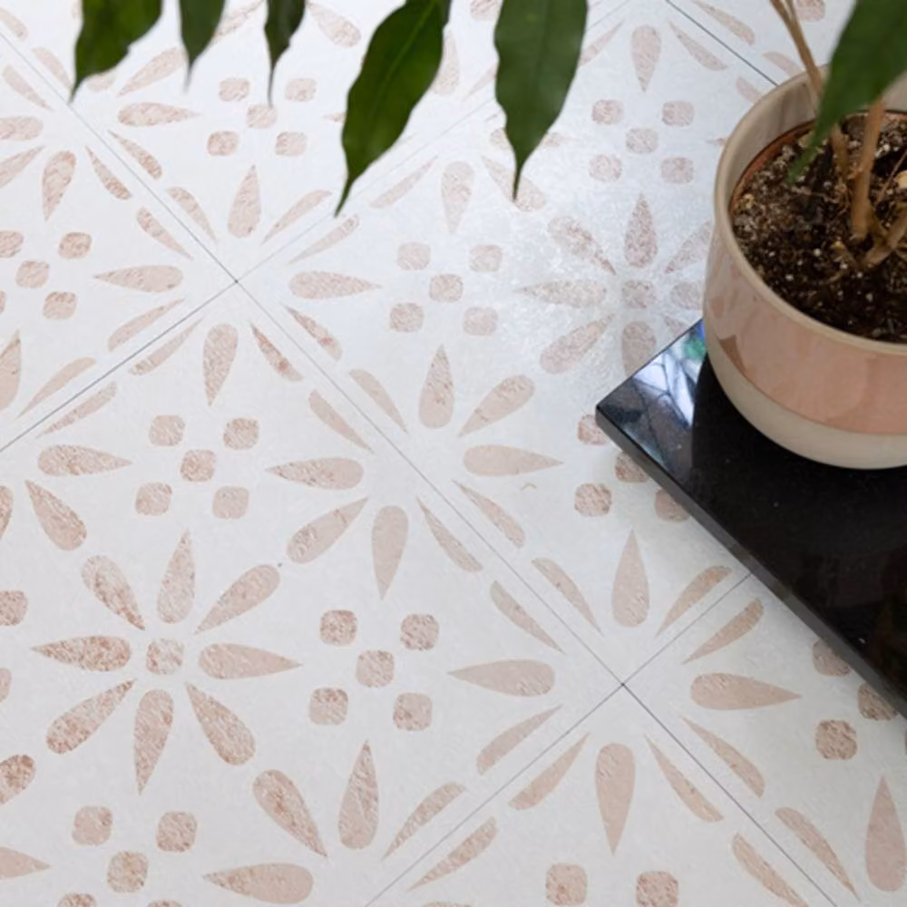 D-C-Fix Vintage Floral Self Adhesive Vinyl Floor Tiles, Beige, Pack of 11 (1sqm), W/D/H: 30.48 x 30.48 x 30.48 cm – 4