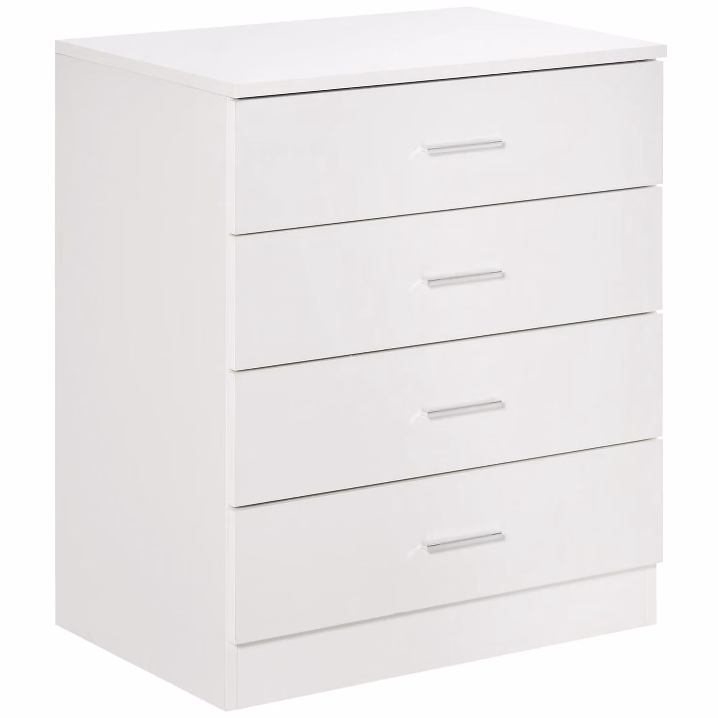 HOMCOM White Vertical Storage Cabinet with 4 Drawers and Metal Rails – 2
