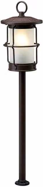 Techmar Brown LED Outdoor Garden Post Light with Warm White Glass Cylinder