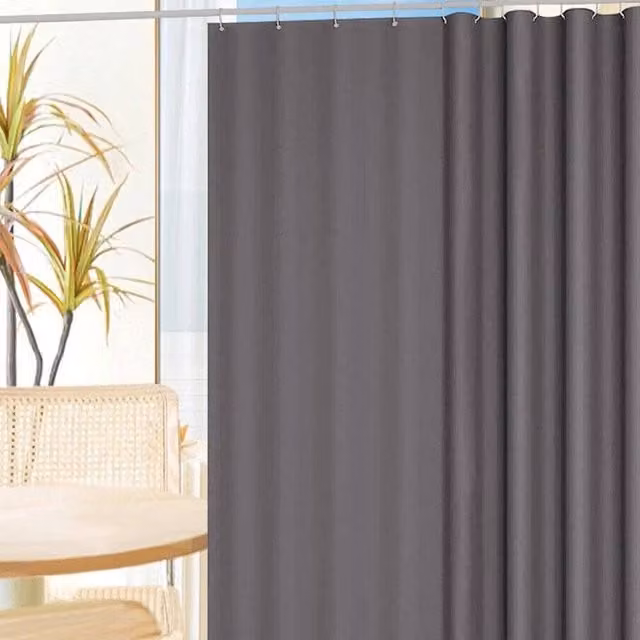 NESTLUNE Grey Waterproof Antibacterial and Mould-Resistant Polyester Shower Curtain