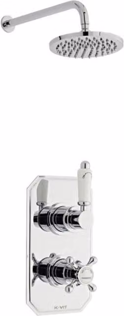 Clifton Chrome Concealed Thermostatic Mixer Shower with Fixed Overhead Drencher in Silver