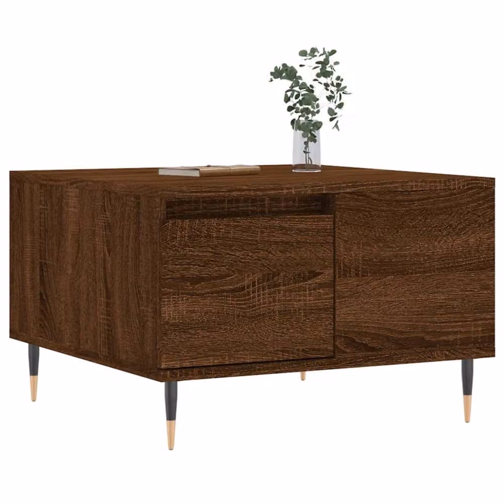 Berkfield Home Modern Square Coffee Table in Brown, W/D/H: 55 x 55 x 36.5 cm – 3