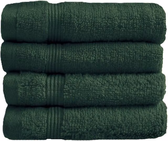 Allure Bath Fashions Luxury Egyptian Cotton Face Cloths, Pack of 4, Green, W/D/H: 30 x 30 x 30 cm