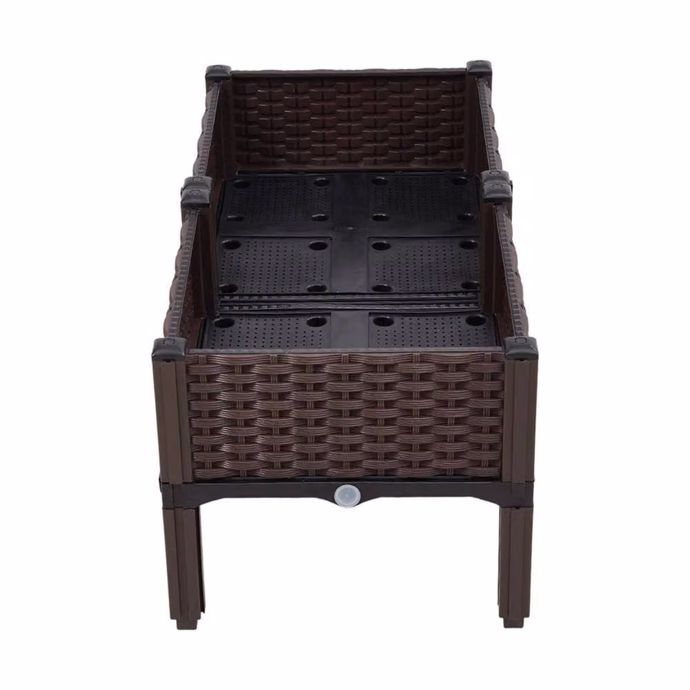 Nordara Brown Raised Garden Planter Box W/D/H: 40.5 x 40.5 x 37.0 cm – 2