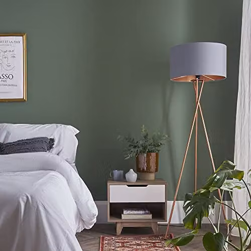 MiniSun Modern Copper Metal Cylinder Floor Lamp Base, Height: 136 cm – 3