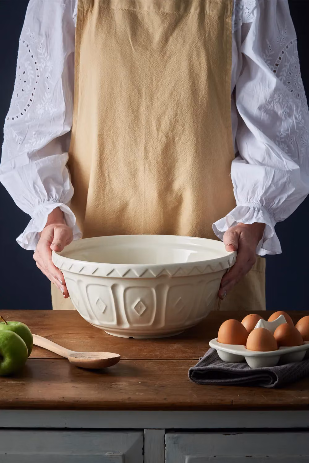 Mason Cash Ceramic Colour Mix Round Mixing Bowl, Diameter: 29 cm, Beige/White – 2