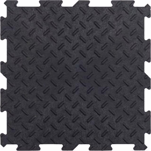 Alpha Tile Interlocking Recycled Rubber Floor Tiles in Anthracite Grey