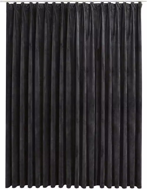 Berkfield Home Anthracite Grey Velvet Blackout Curtain with Hooks, W: 290 cm, H: 245 cm