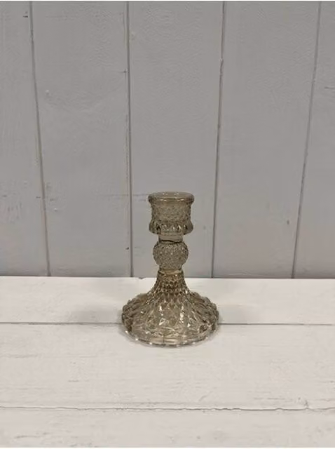 KDMD Smokey Brown Glass Taper Candle Holder