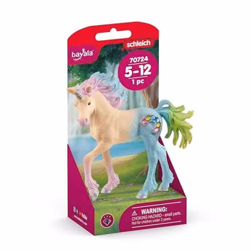 Schleich Bayala Marshmallow Unicorn Foal Fantasy Toy Figurine, Multicolour