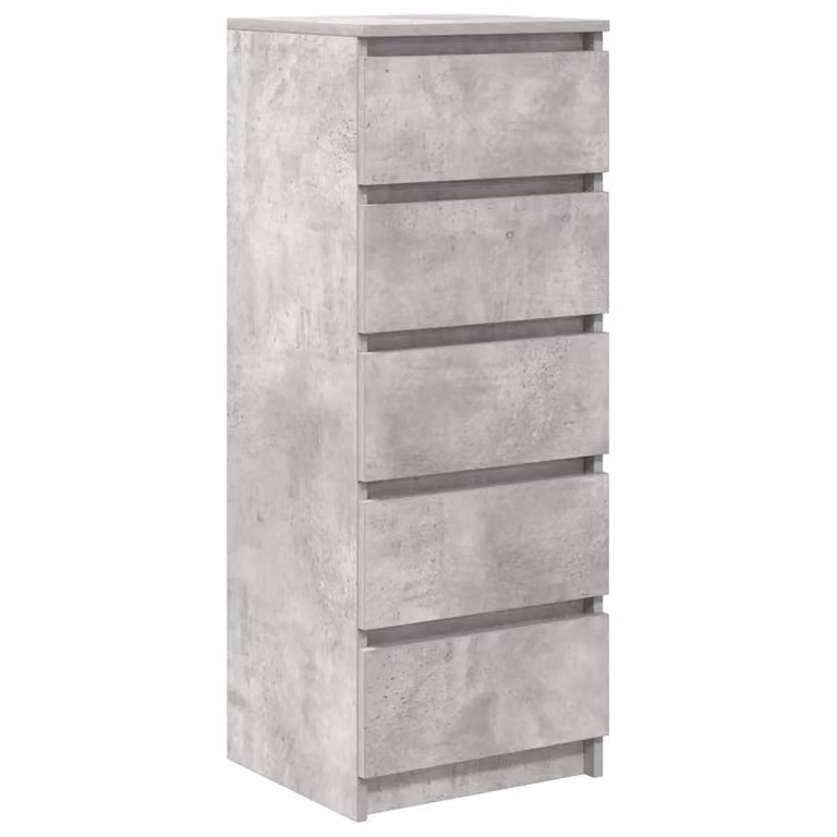 Berkfield Home Sideboard with Drawers in Concrete Grey, W/D/H: 37.5 x 35 x 99 cm