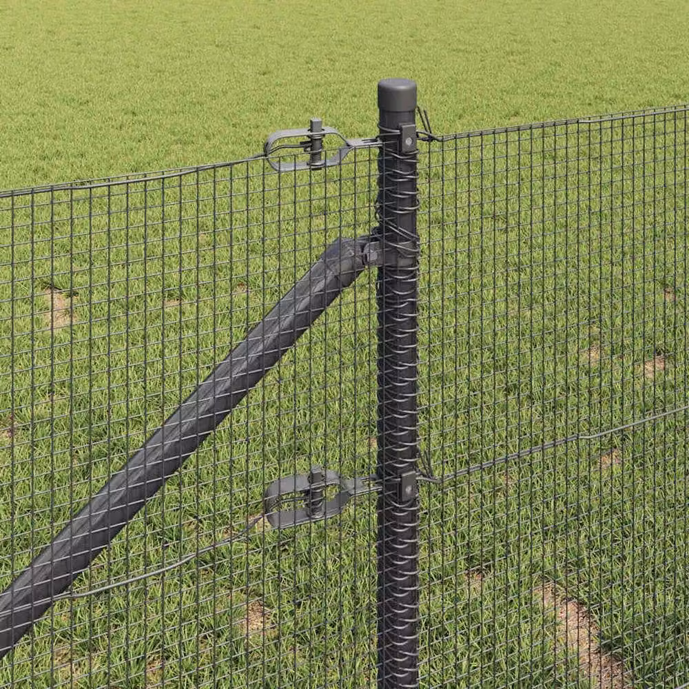 Berkfield Home Modern Welded Wire Fence with 13 Spike Posts, Grey Steel, W: 0.6 m, L: 100 m – 3
