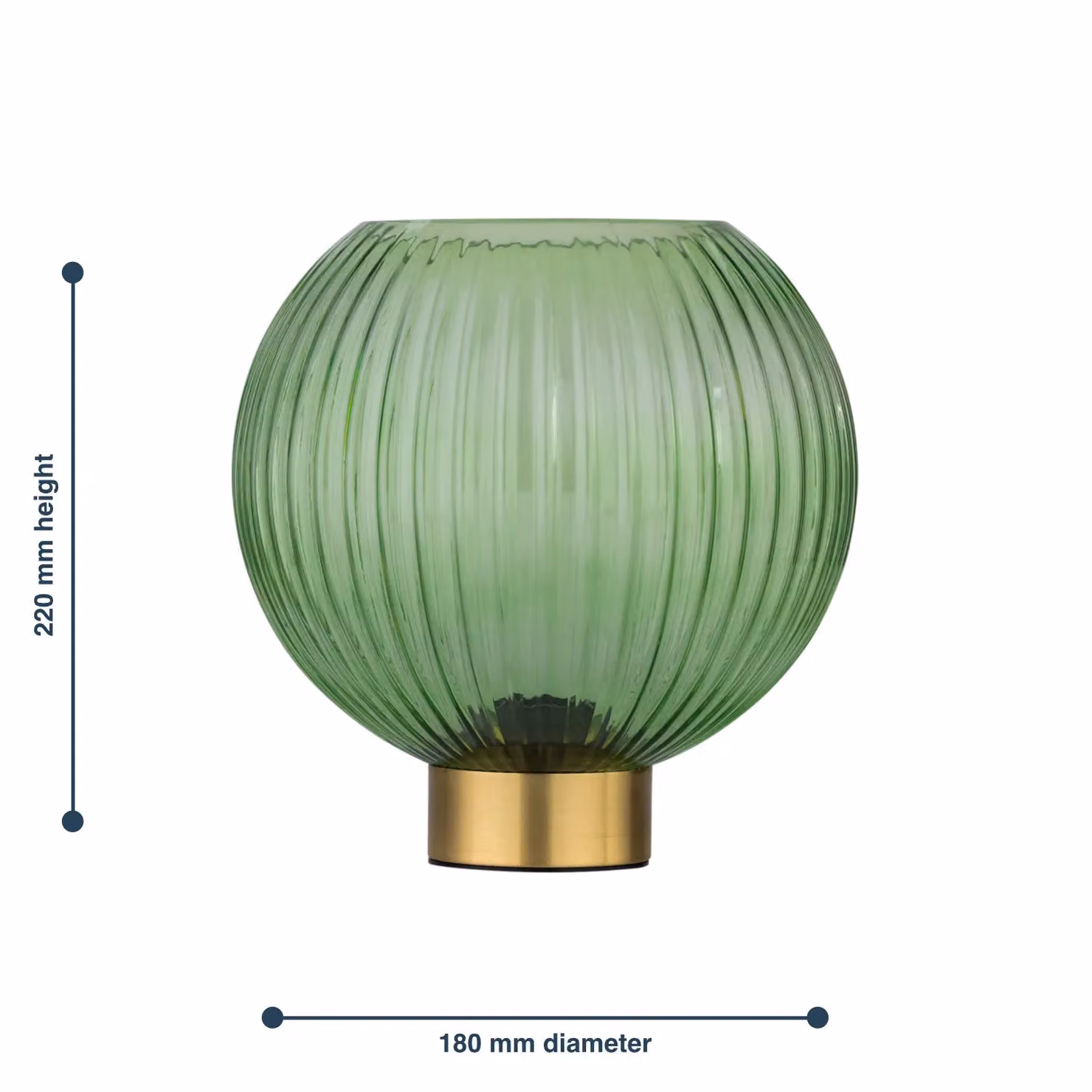 First Choice Lighting Betchley Battery Operated Tabletop Lamp with Green Glass and Satin Brass Finish in Gold/Brass – 3