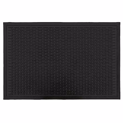 JVL Olympus Black Rubber Scraper Doormat, W: 60 cm, D: 90 cm – 5