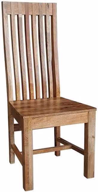 Jaipur Furniture Ltd Geneva Long Back Solid Seat Chair Set of 2 in Brown Mango Wood