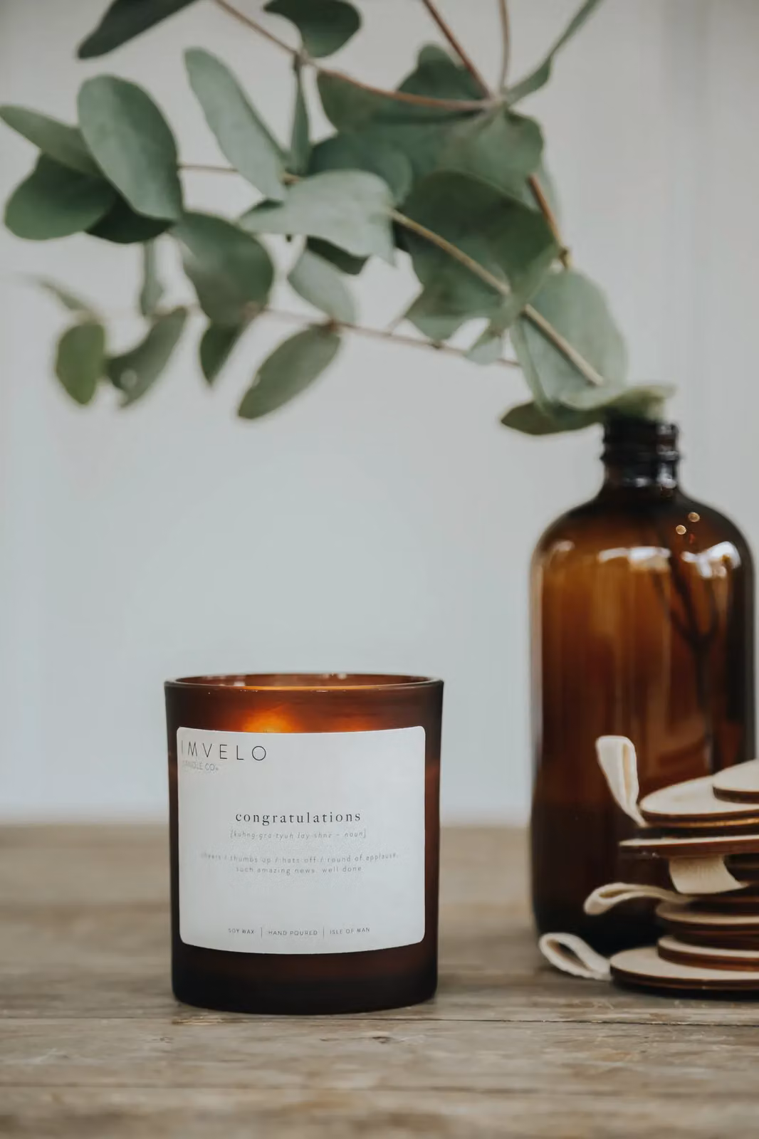 Imvelo Candle Co Definition Congratulations Bora Bora Island Scented Candle in Amber Glass – 2