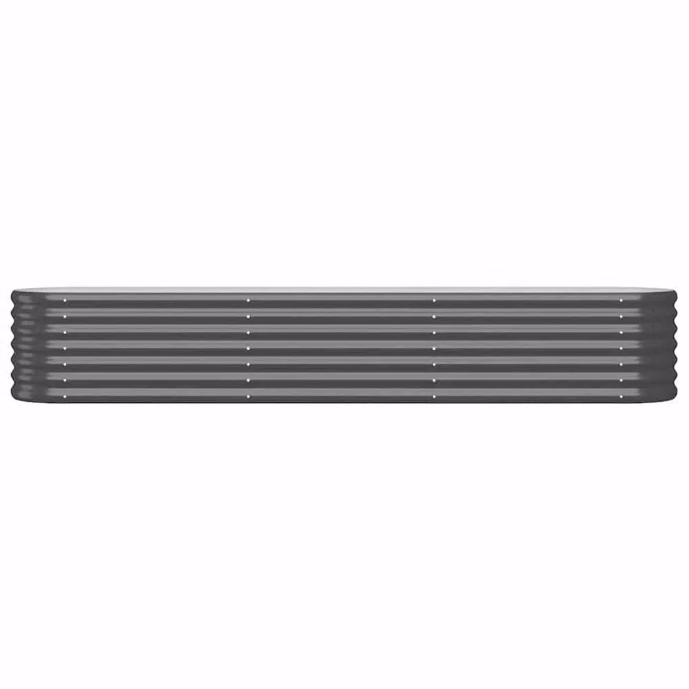 Berkfield Home Garden Powder-coated Steel Raised Bed in Anthracite Black, W/D/H: 224 x 40 x 36 cm – 3
