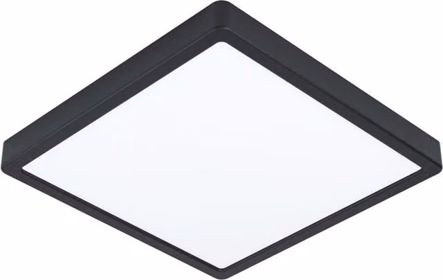 Loops Square Surface Mounted LED Wall and Ceiling Light, Black, 20W, 4000K