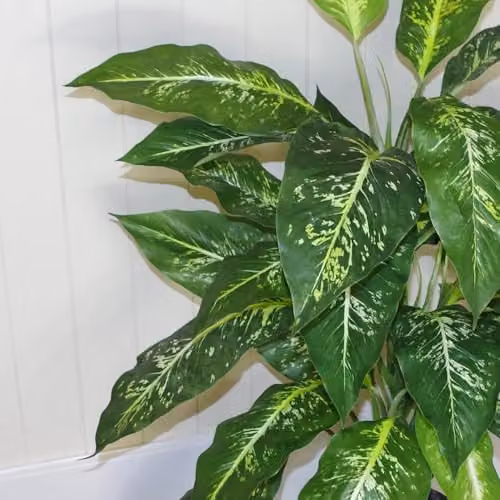 Large Fox Aglaonema Artificial Tree with Metal Planter, Green, Height: 100 cm – 4