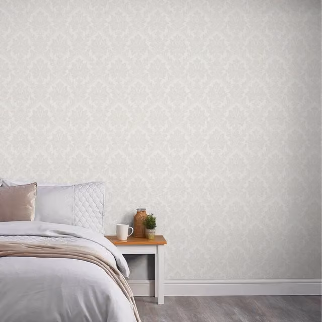 Grandeco Classic Floral Abstract Wallpaper in Beige
