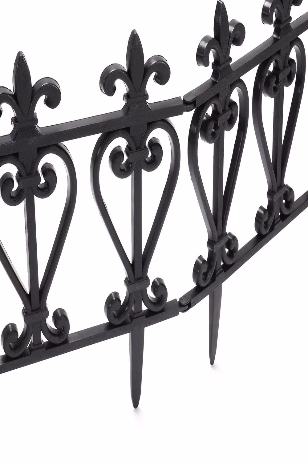 Garden Sanctuary Set of 3 Black Plastic Decorative Garden Border Fence Outdoor Lawn Edging – 8