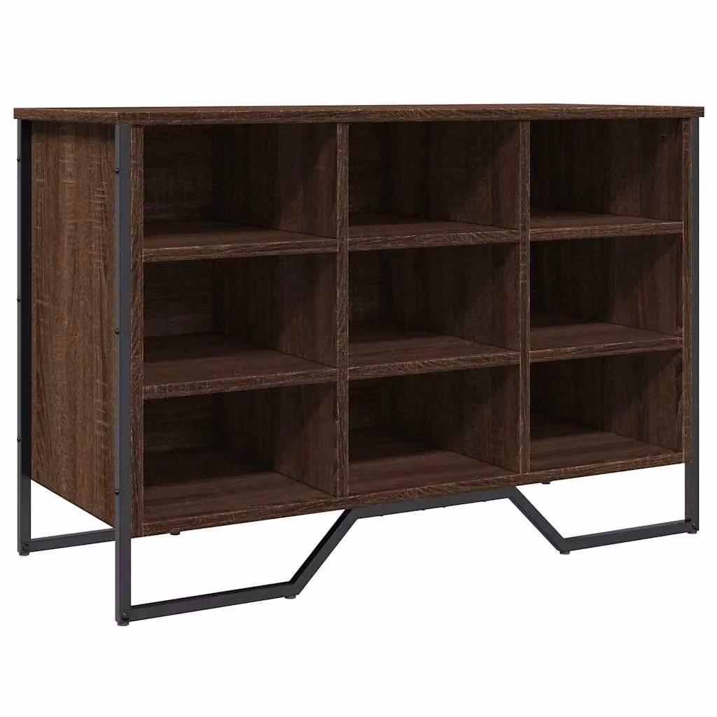 Berkfield Home Industrial Shoe Cabinet in Brown Oak, W/D/H: 90 x 38 x 61.5 cm – 2