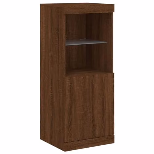 vidaXL Modern Sideboard with Integrated LED Lights in Brown, W/D/H: 41 x 37 x 100 cm