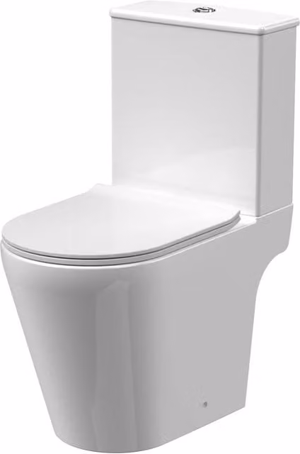 Balterley Quinn Rimless Close Coupled Ceramic WC Pan with Soft Close Seat, White
