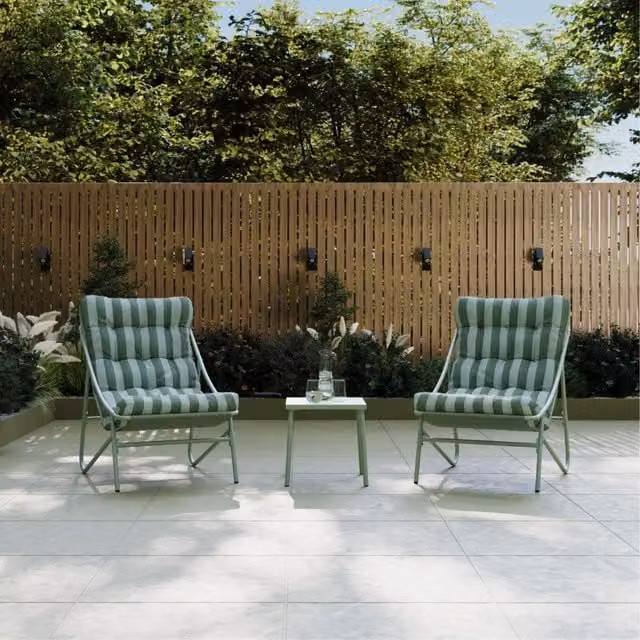 Charles Bentley Porto Stripe 2 Seater Bistro Set in Green