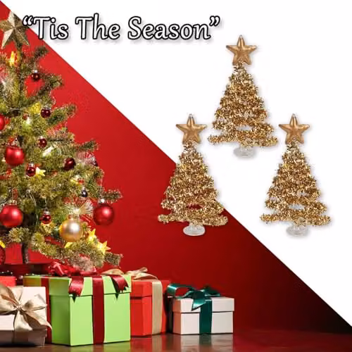 VFM e-Store Gold Glass Christmas Tree Star Decoration, H: 29 cm x W: 15 cm – 4