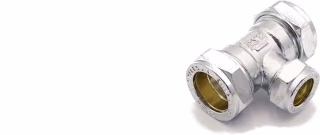 Prima Plus Silver Chrome Compression Reduced Tee Brass Fitting